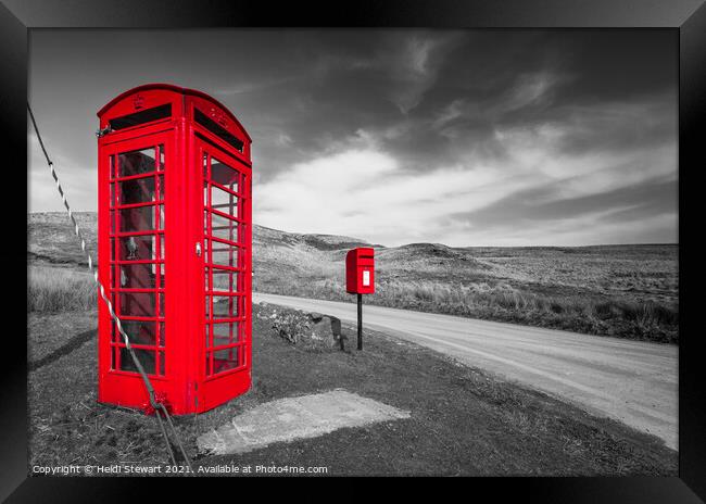 Red Telephone Box and Post Box Colour Pop Framed Print by Heidi Stewart