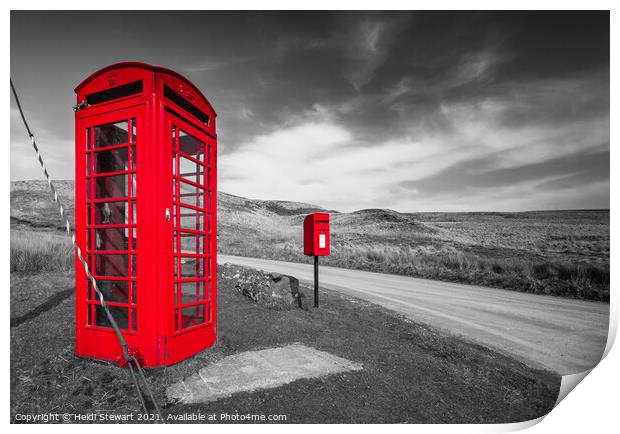Red Telephone Box and Post Box Colour Pop Print by Heidi Stewart