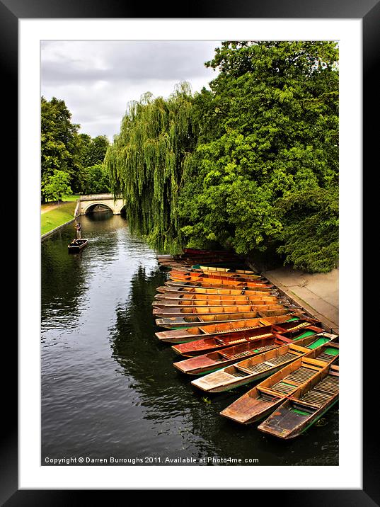Punting On The Cam, Cambridge. Framed Mounted Print by Darren Burroughs