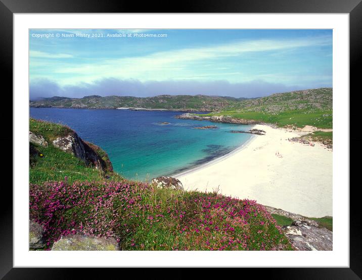Bosta Beach, Great Bernera, Isle of Lewis, Western Isles Scotland Framed Mounted Print by Navin Mistry