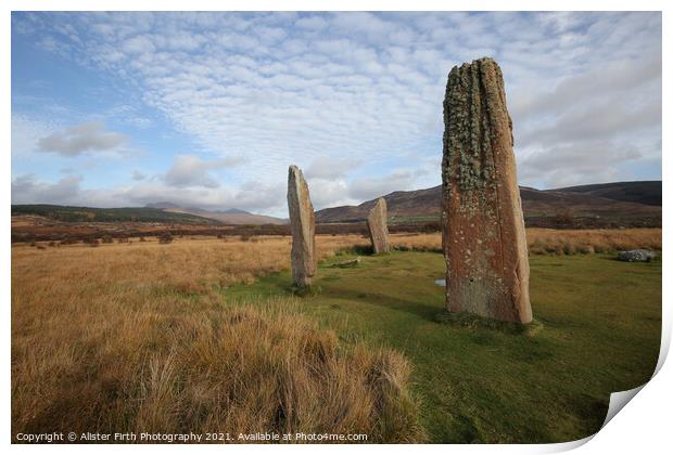 Standing Stones Machrie Moor Print by Alister Firth Photography