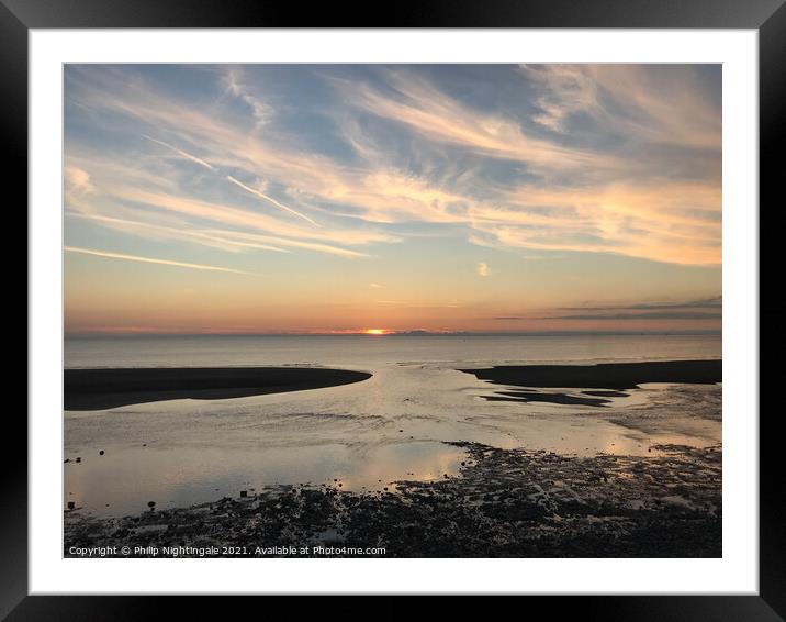 A sunset taken from Blackpool Framed Mounted Print by Philip Nightingale