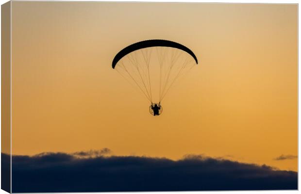 Paramotor Sunset Canvas Print by Roger Green