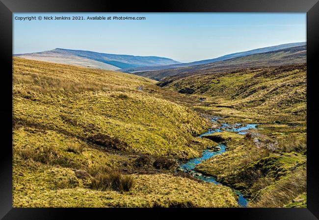The source of the River Grwyne Black Mountains Wal Framed Print by Nick Jenkins