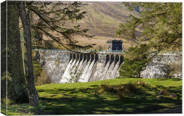 The Grwyne Fawr Reservoir Dam Black Mountains   Canvas Print by Nick Jenkins