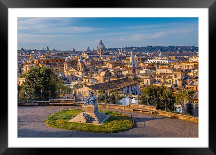 Rome Cityscape at Sunrise Framed Mounted Print by John Frid