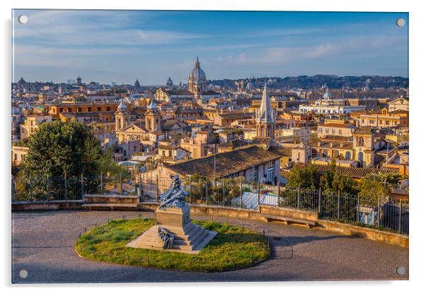 Rome Cityscape at Sunrise Acrylic by John Frid