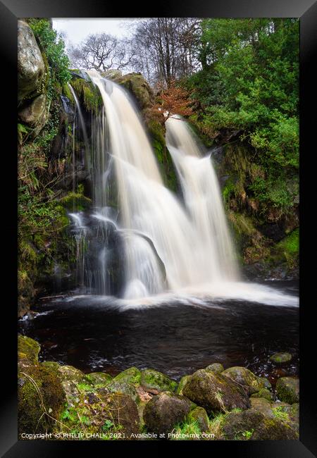 Posforth waterfall in the Bolton abbey estate Yorkshire dales 458 Framed Print by PHILIP CHALK