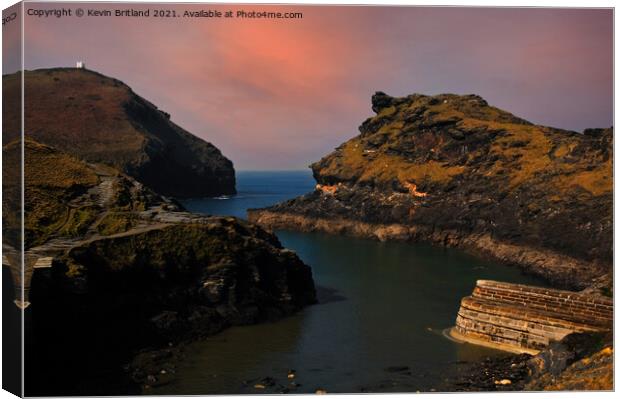 boscastle harbour cornwall Canvas Print by Kevin Britland