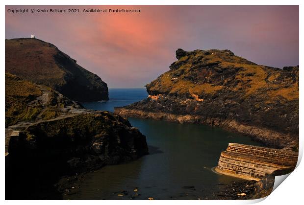 boscastle harbour cornwall Print by Kevin Britland