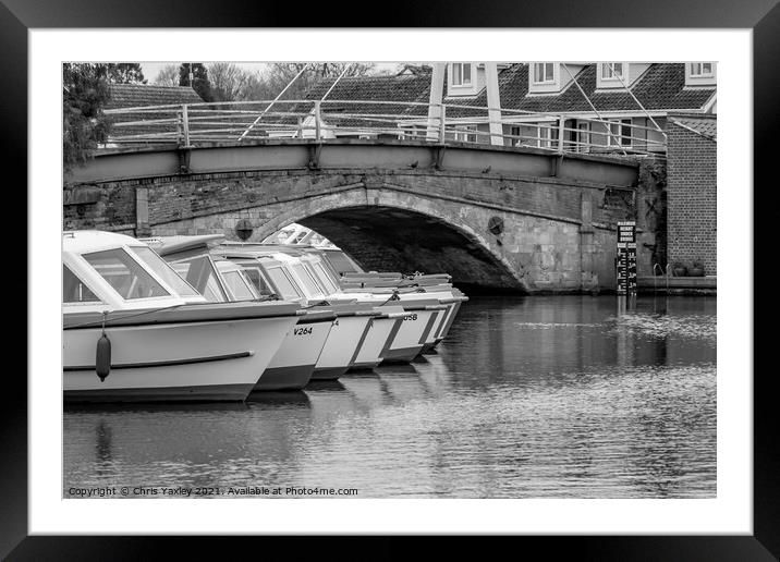 Boating on the River Bure Framed Mounted Print by Chris Yaxley