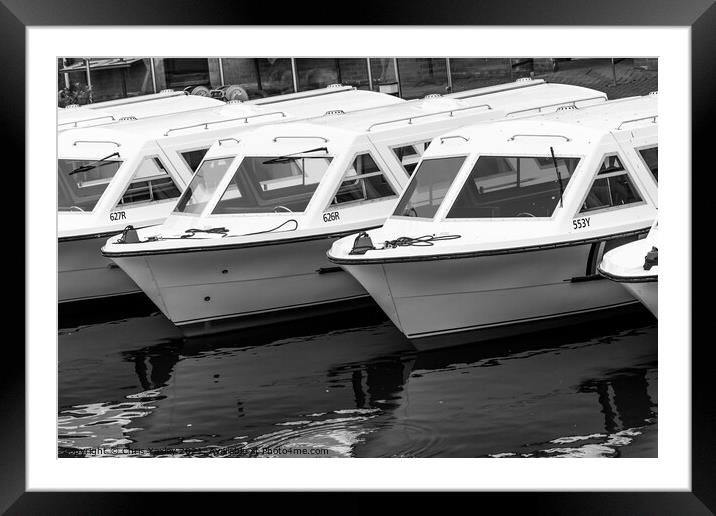 Hire boats on the River Bure Framed Mounted Print by Chris Yaxley