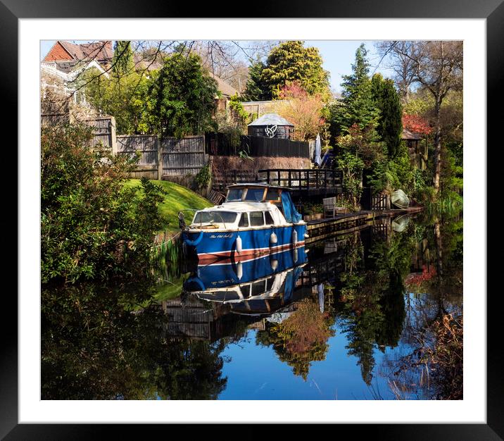 Basingstoke Canal Boat Framed Mounted Print by Clive Eariss