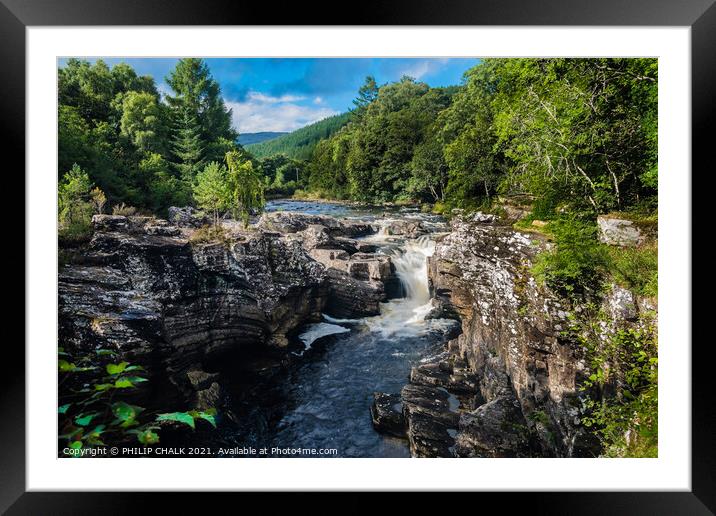 Invermoriston waterfall Inverness Scotland 459  Framed Mounted Print by PHILIP CHALK