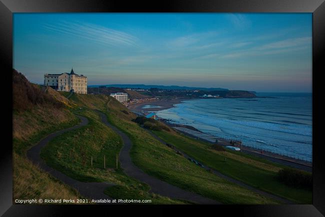 Scarborough North Bay at Daybreak Framed Print by Richard Perks