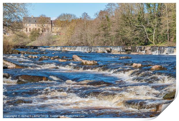 The River Tees at Demesnes Mill, Barnard Castle, T Print by Richard Laidler
