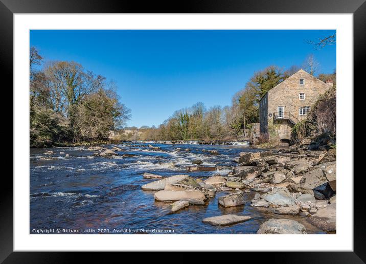 The River Tees and Demesnes Mill, Barnard Castle,  Framed Mounted Print by Richard Laidler