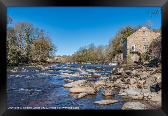 The River Tees and Demesnes Mill, Barnard Castle,  Framed Print by Richard Laidler