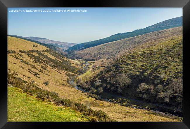 The Upper Grwyne Fawr Valley Black Mountains  Framed Print by Nick Jenkins