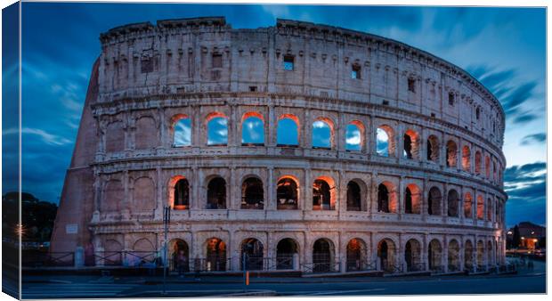 Colosseum at Night Canvas Print by John Frid