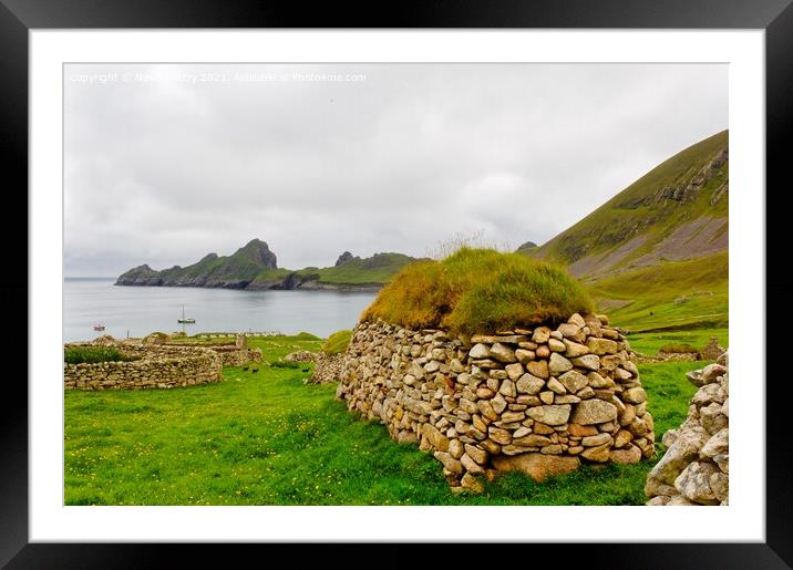 A view of Hirta Bay, St. Kilda, Outer Hebrides  Framed Mounted Print by Navin Mistry
