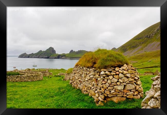 A view of Hirta Bay, St. Kilda, Outer Hebrides  Framed Print by Navin Mistry