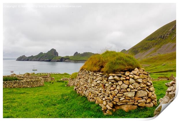 A view of Hirta Bay, St. Kilda, Outer Hebrides  Print by Navin Mistry