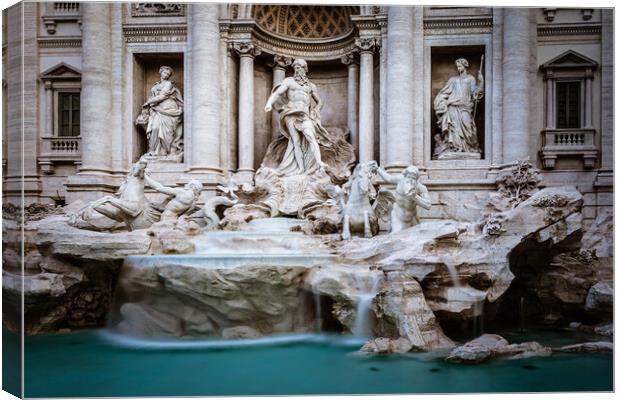 The Trevi Fountain in Rome - Fontana di Trevi Canvas Print by John Frid