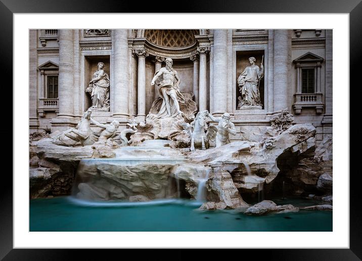 The Trevi Fountain in Rome - Fontana di Trevi Framed Mounted Print by John Frid
