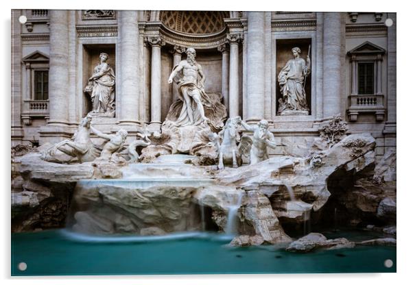 The Trevi Fountain in Rome - Fontana di Trevi Acrylic by John Frid