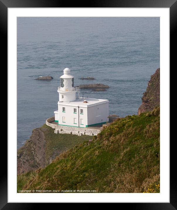 Hartland Point Lighthouse North Devon Framed Mounted Print by Mike Gorton