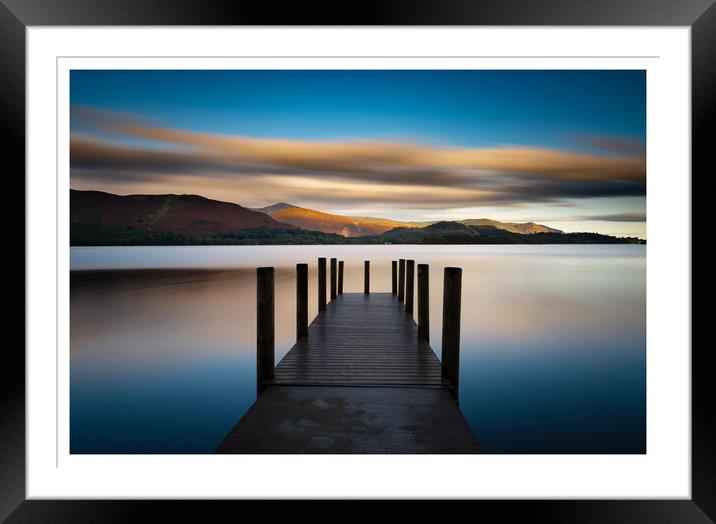 Ashness jetty sunrise on Derwent water Keswick in the lake district 461  Framed Mounted Print by PHILIP CHALK