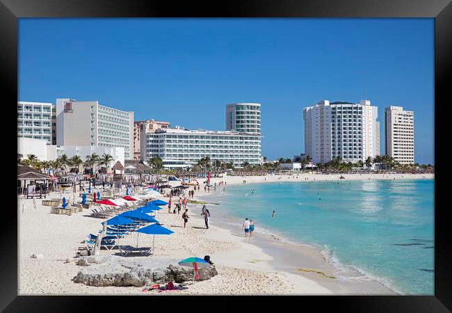 Beach at Cancun in Quintana Roo, Yucatan, Mexico Framed Print by Arterra 