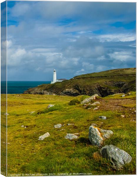 Trevose Head Lighthouse in Cornwall Canvas Print by Michael Shannon