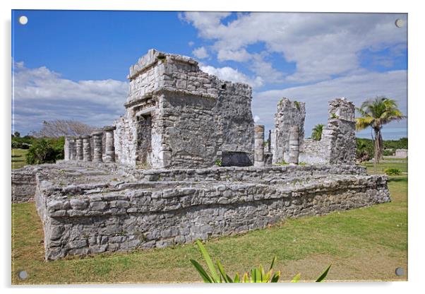 Maya Temple at Tulum, Yucatan, Mexico Acrylic by Arterra 