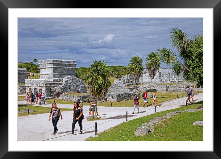 Mayan Temples at Tulum, Yucatan, Mexico Framed Mounted Print by Arterra 