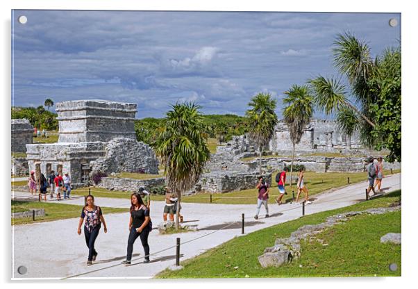 Mayan Temples at Tulum, Yucatan, Mexico Acrylic by Arterra 
