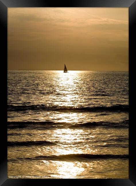 Sailing into a golden sunset Framed Print by Mike Gorton