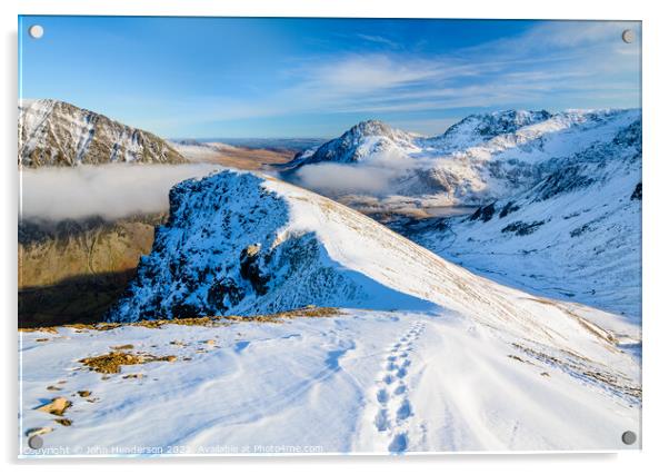 Snowdonia.Mountain foot steps. Acrylic by John Henderson