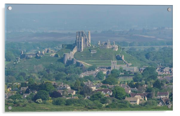 Corfe Castle Acrylic by Andrew Sharpe