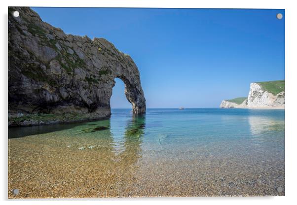 Durdle Door, Dorset Coast Acrylic by Andrew Sharpe