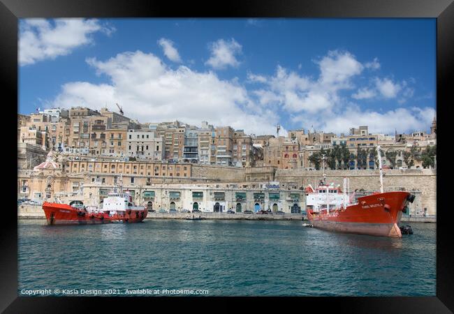 Valletta from the Grand Harbour, Malta Framed Print by Kasia Design
