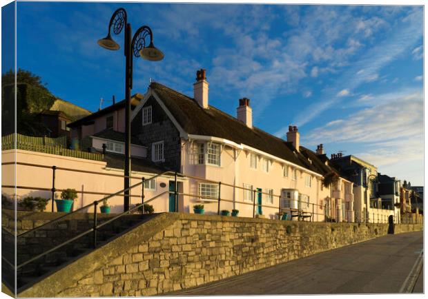 Madeira Cottage and Little Madeira, Marine Parade, Lyme Regis Canvas Print by Andrew Sharpe