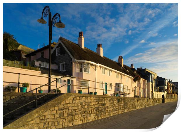 Madeira Cottage and Little Madeira, Marine Parade, Lyme Regis Print by Andrew Sharpe