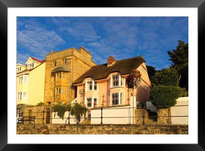 Library Cottage, and Sundial, Marine Parade, Lyme Regis Framed Mounted Print by Andrew Sharpe