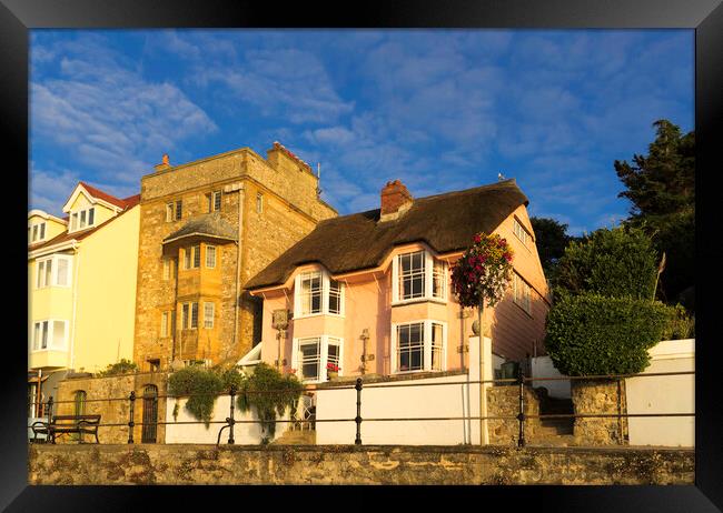 Library Cottage, and Sundial, Marine Parade, Lyme Regis Framed Print by Andrew Sharpe