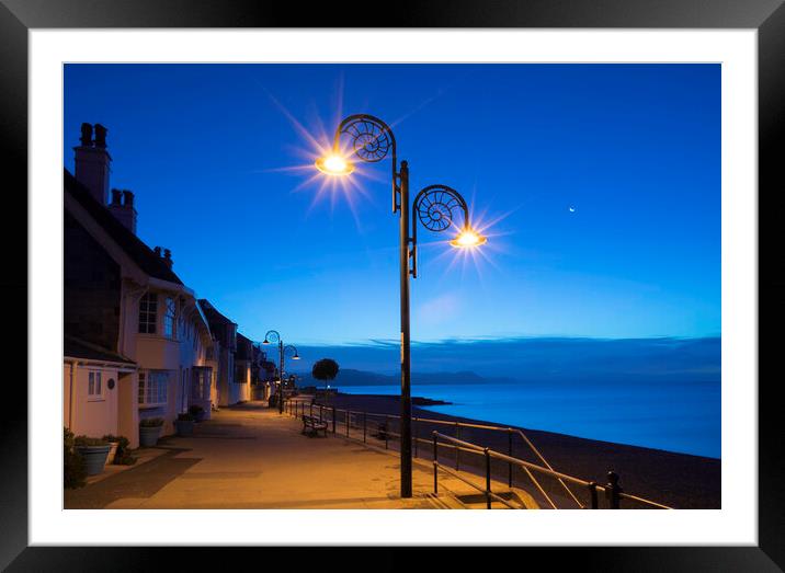 Dawn over Lyme Regis, 28th September 2016  Framed Mounted Print by Andrew Sharpe