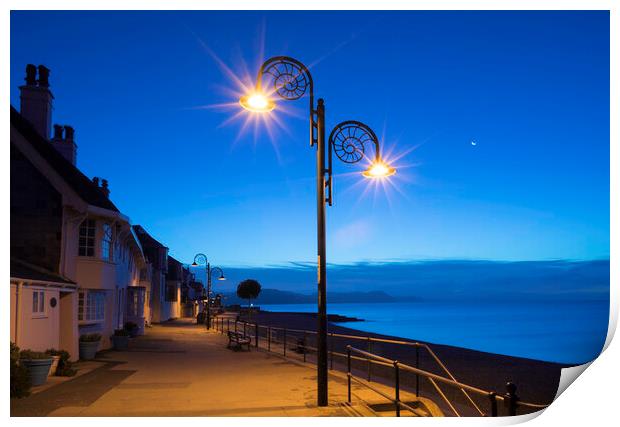 Dawn over Lyme Regis, 28th September 2016  Print by Andrew Sharpe