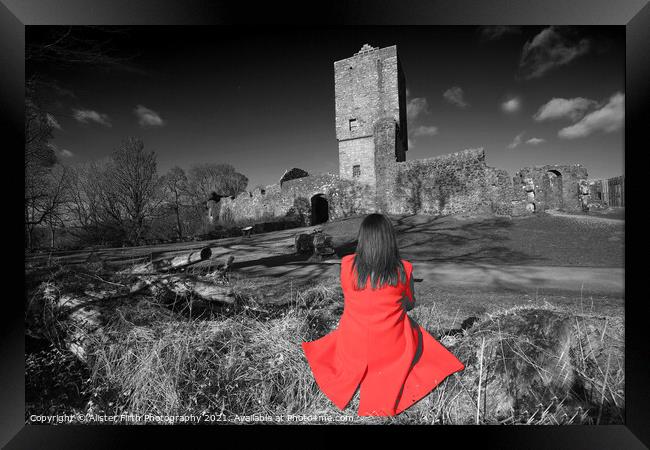 Red coat woman Framed Print by Alister Firth Photography