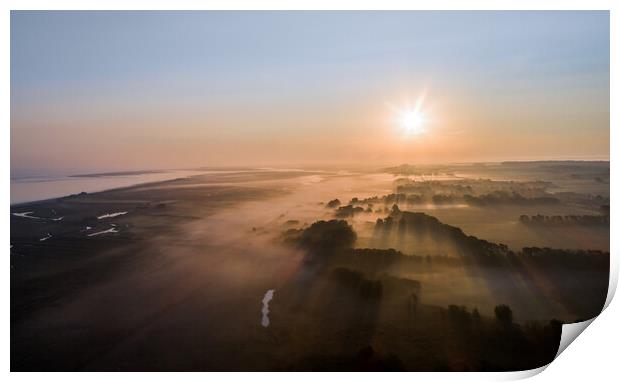 Early morning mist at sunrise Print by Gary Pearson